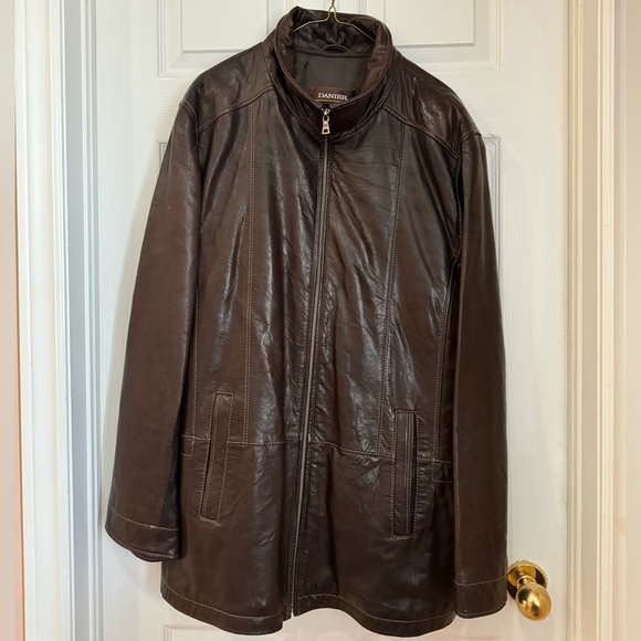 Classic Mens Danier brown leather jacket with vest New condition premium quality - Picture 3 of 4